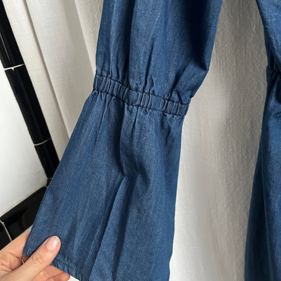 Club Monaco Blue Chambray Flared Sleeve Mini Dress - Picture 4 of 6